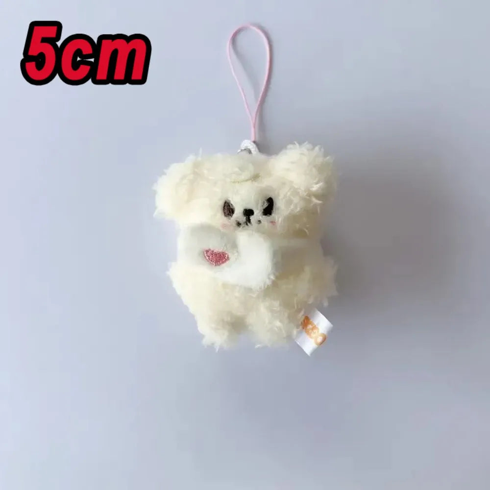 Adorable Plush Cartoon Keychain – Soft Pink Mini Pendant
