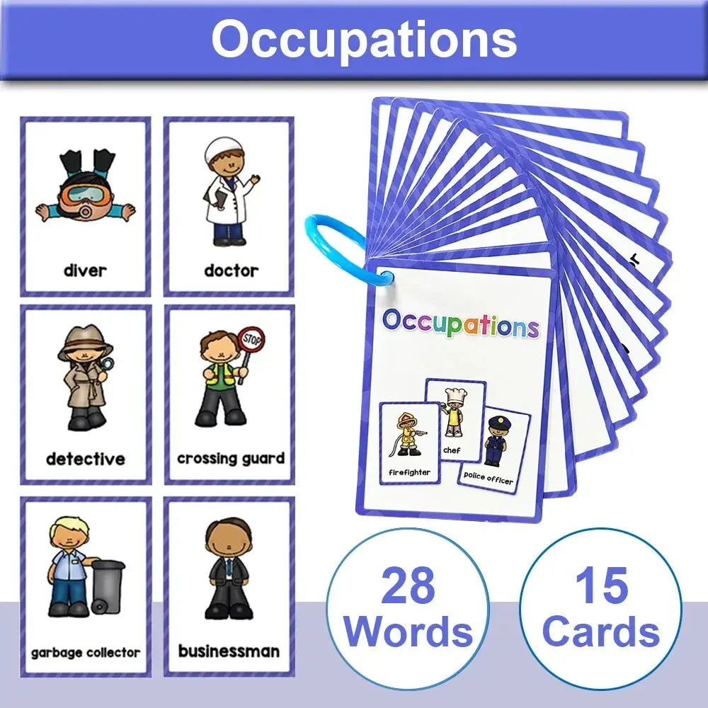 Montessori English Word Learning Cards for Kids