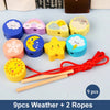 Wooden Animal & Fruit Threading Beads Set for Toddlers