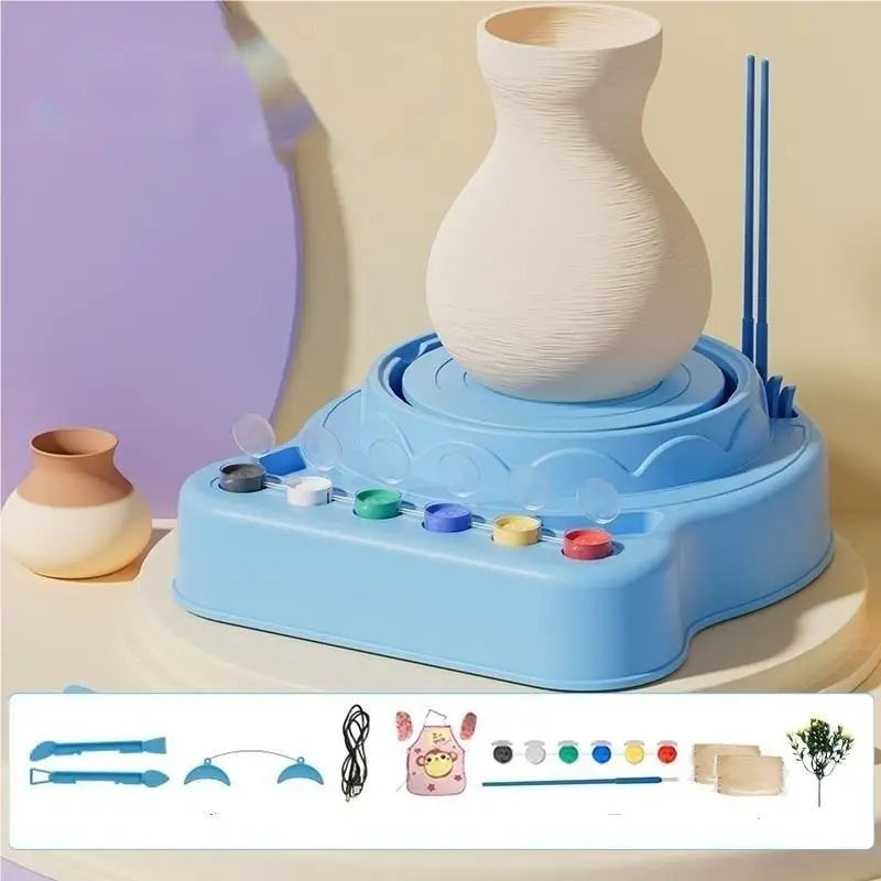 Electric Pottery Wheel with Detachable ABS Basin for Clay Crafting