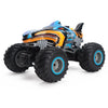 Blue and black All-Terrain RC Monster Truck with spray action features large tires and aggressive detailing.