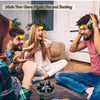 A group of people playing an electric shock party game featuring a six-finger roulette challenge.