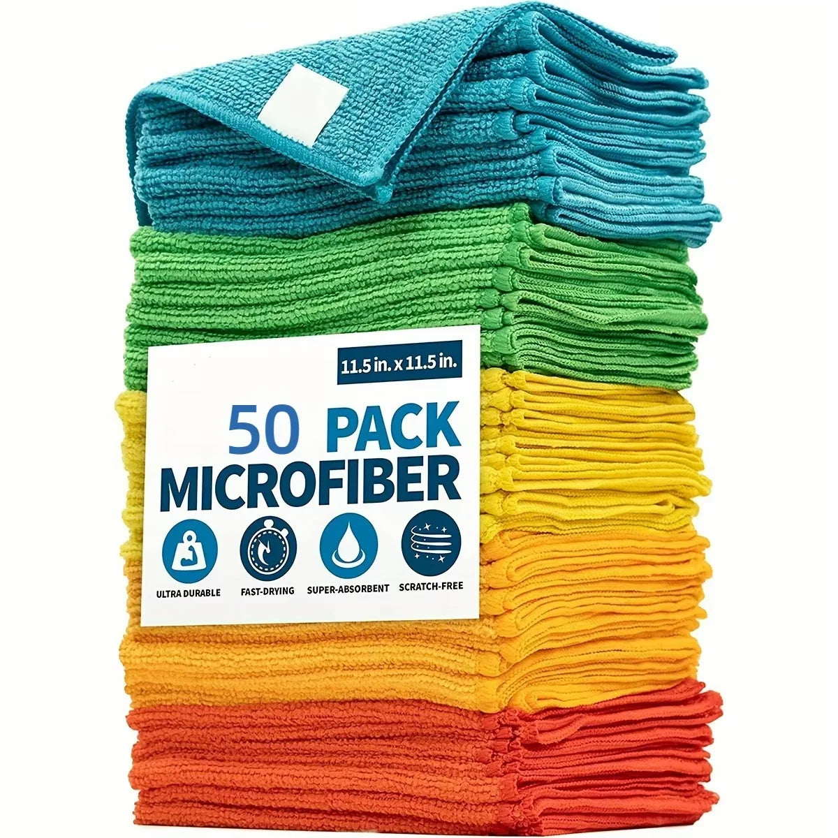 Ultra-Absorbent Microfiber Cleaning Cloths (Multi-Pack)