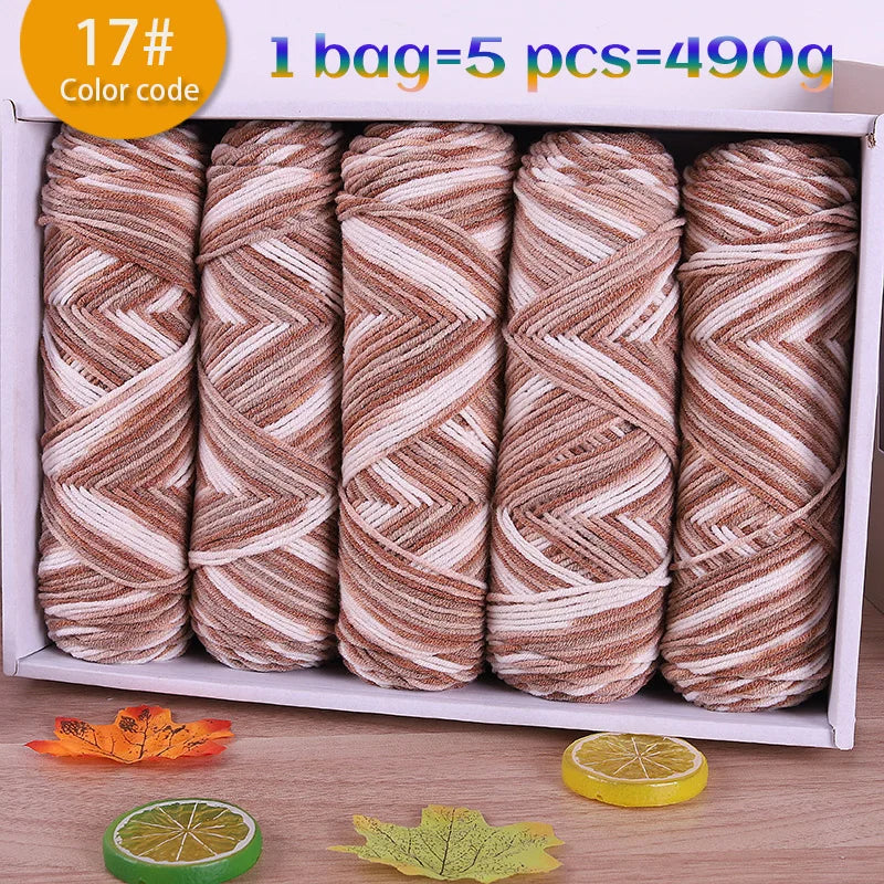 Multicolor Gradient Dyed Acrylic Yarn for Knitting & Crochet