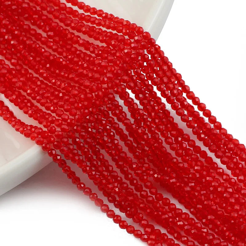 2mm Austrian Crystal Spacer Beads – White AB Finish