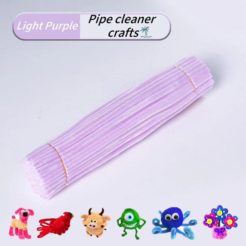 100-Piece Chenille Stem Pipe Cleaners for Crafts & Decor