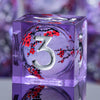 Liquid Core Glow D&D Dice Set with Sharp Edges