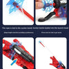 A set of superhero spider launcher gloves and a suction cup projectile demonstrating rope adjustment and launch mechanism.