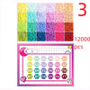 A collection of 12,000 colorful Perler beads in various shades arranged in a grid format.