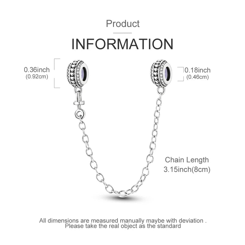 Sterling silver charm beads on a chain with a bail and a small silver charm.