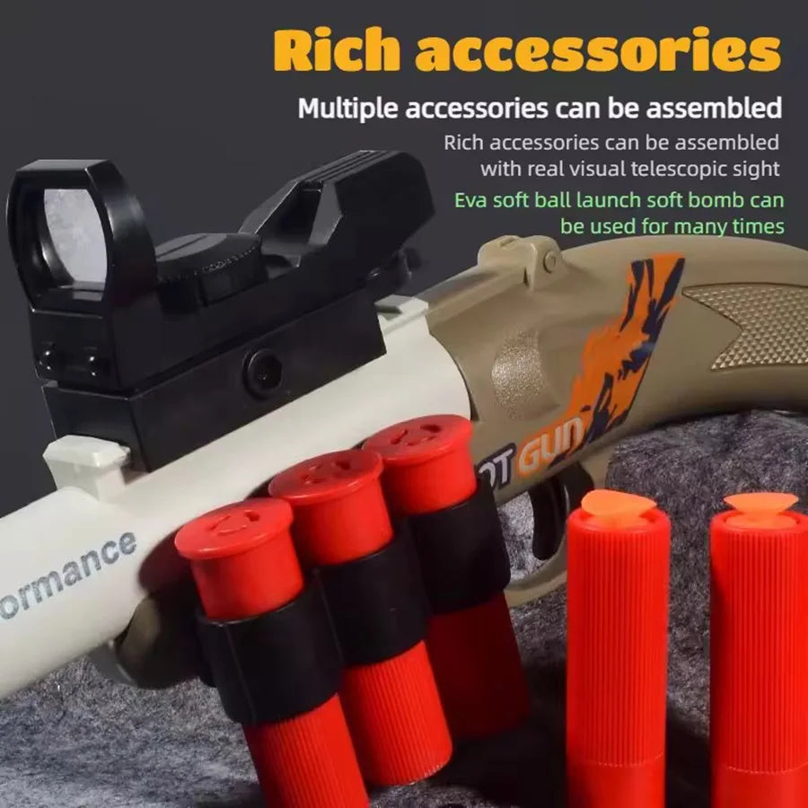 Mini Shell-Ejecting Toy Rifle with Soft Bullets