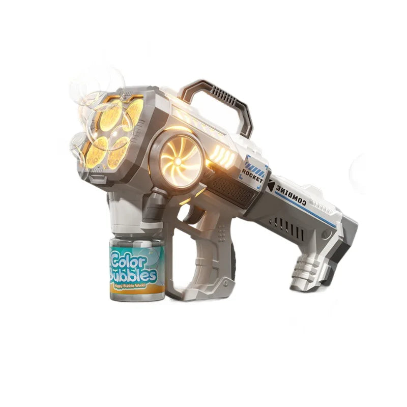 Electric Bubble Gun for Kids – Fully Automatic Rocket Launcher Bubble Machine
