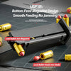 A black magazine for a toy gun showing bullet heads inserted into shells.