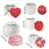 Floral Silicone Candle Mold Set with Rose, Daisy, Peony & Heart Designs