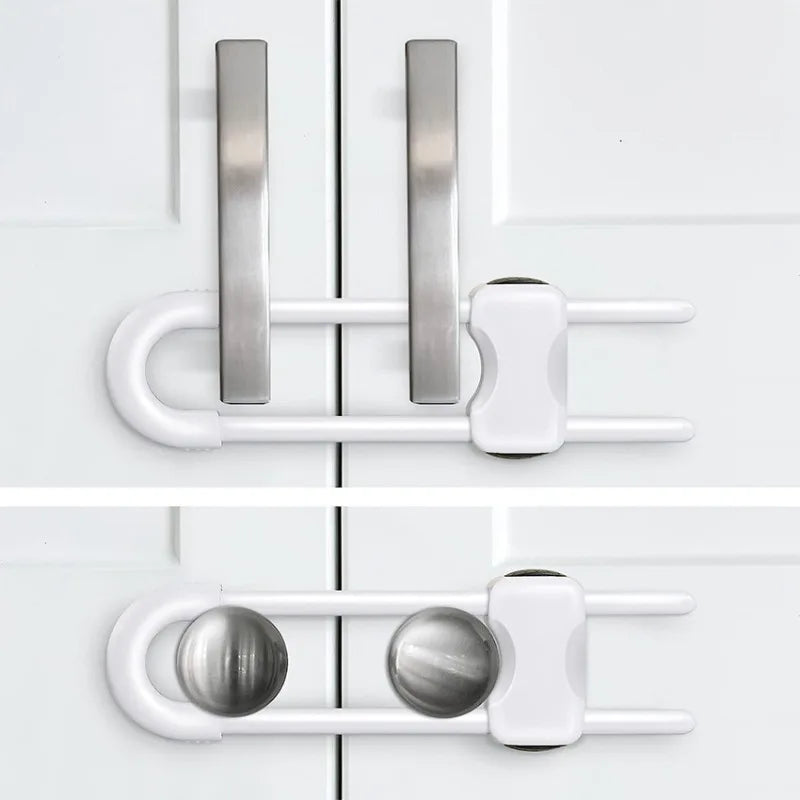 Adjustable U-Shaped Cabinet Locks for Child Safety