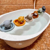 Silicone Animal Bath Toy Set with Floating Boats