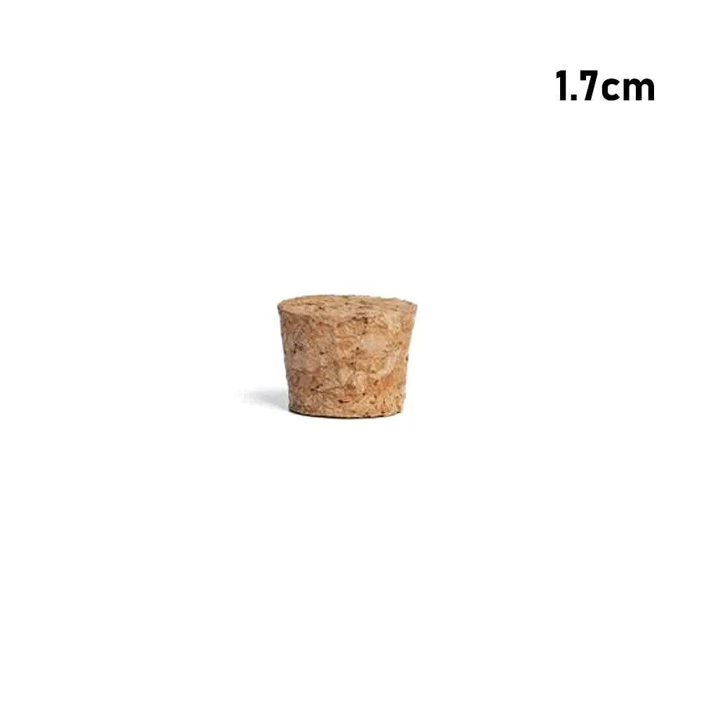 A natural wood tapered bottle and test tube stopper is shown.