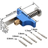 Kit de démantèlement d'hélice de précision bleu avec divers outils et mesures, vue en angle.