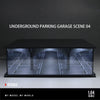 A 1:64 scale LED light-up diorama of an underground parking garage scene.