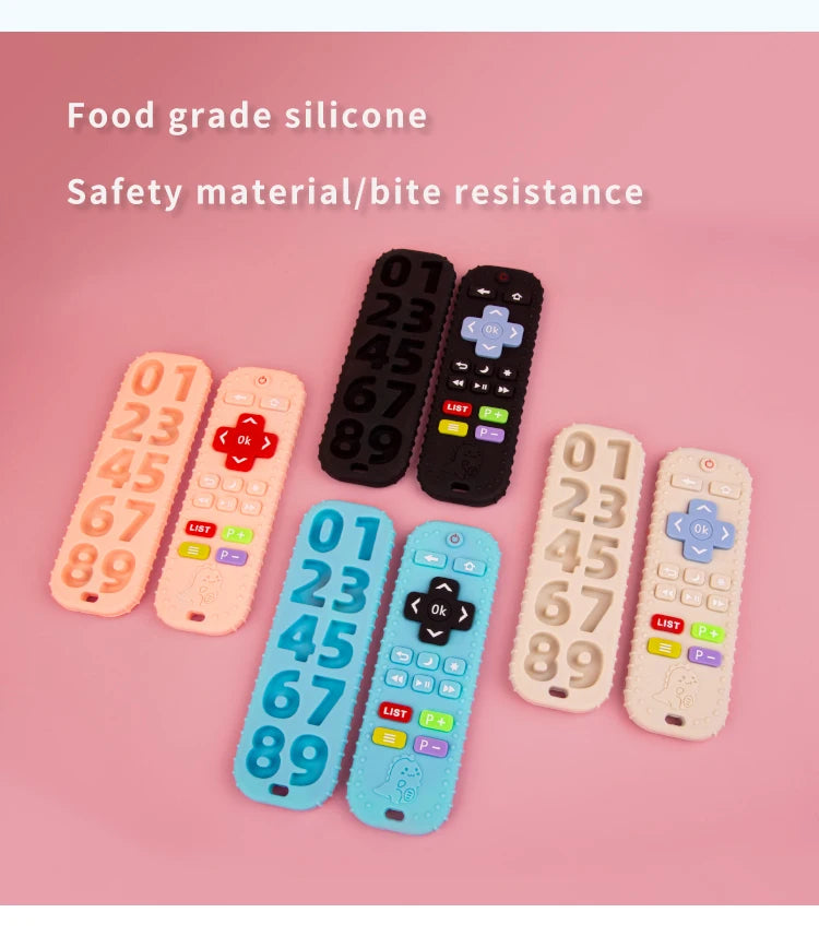 Silicone Remote Control Teether for Baby Teething Relief