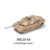 A model kit of a Challenger tank in tan color, shown from above.