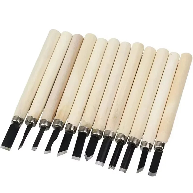 12-Piece Wood Carving Chisel Set for Precision and Detail Work