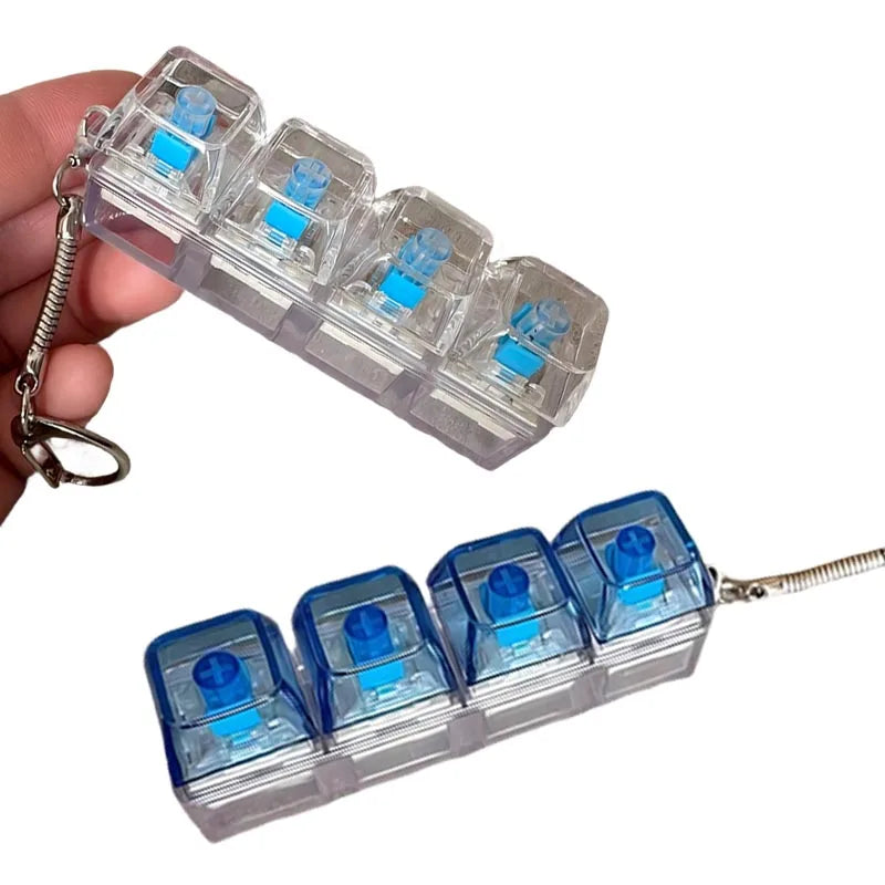 LED Crystal Keyboard Keychain Fidget Toy