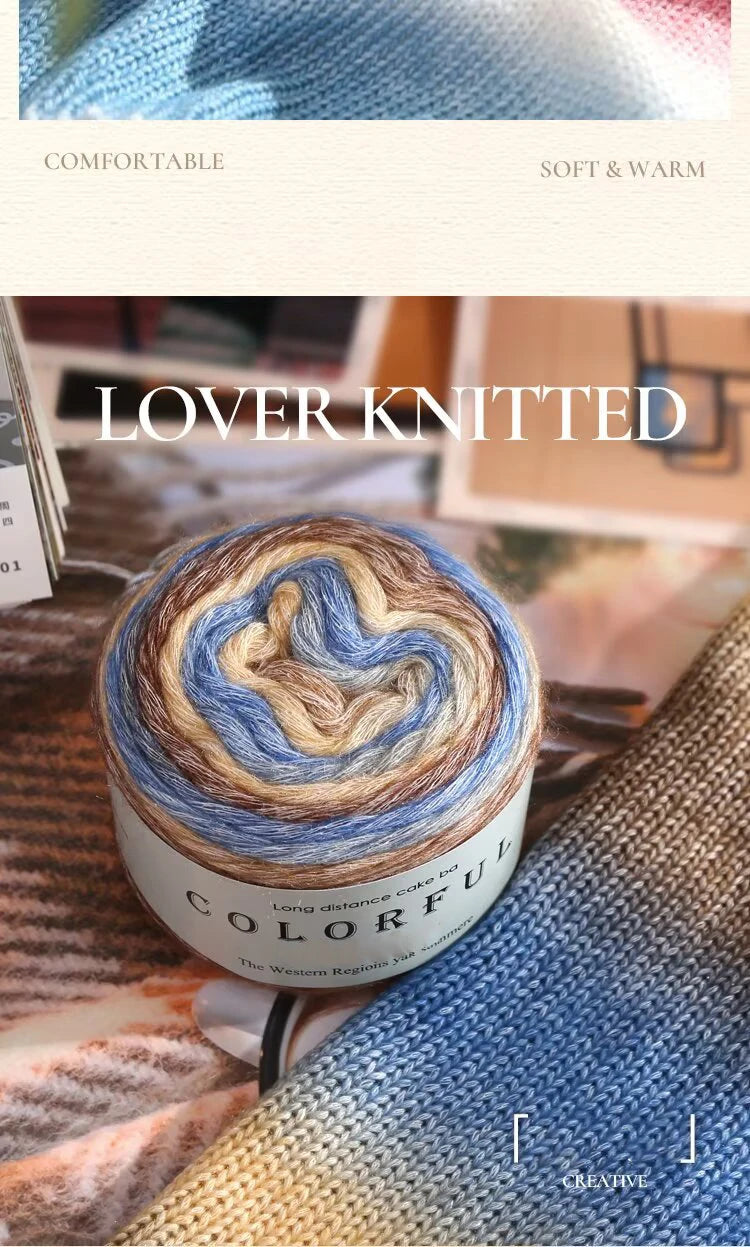 Gradient Cake Yarn – 200g Soft Wool Blend for Knitting & Crochet