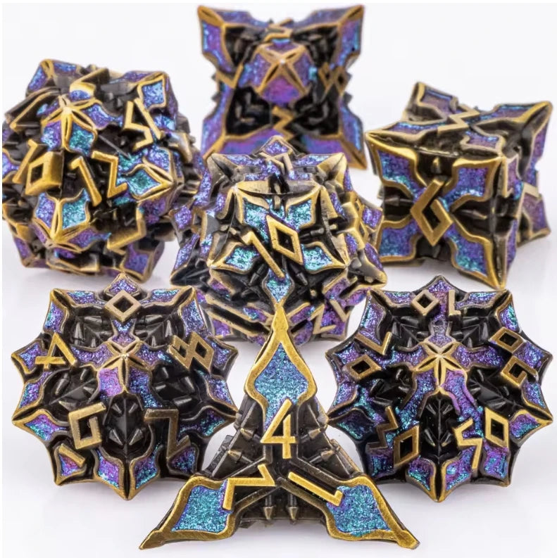 Metal Polyhedral Dice Set for Tabletop RPGs