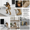 A hand-finished collectible statue of a tactical anime girl figurine in brown and tan colors.