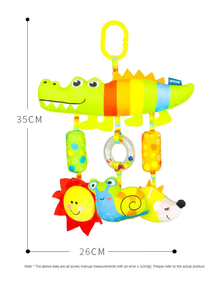 Rainbow Animal Plush Stroller Toy for Babies 0-3 Years