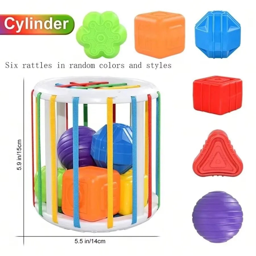 Rainbow Sensory Grasping Ball with Rattle and Teether