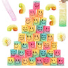 A set of 12 colorful stacking circles and spiral shapes for children's play