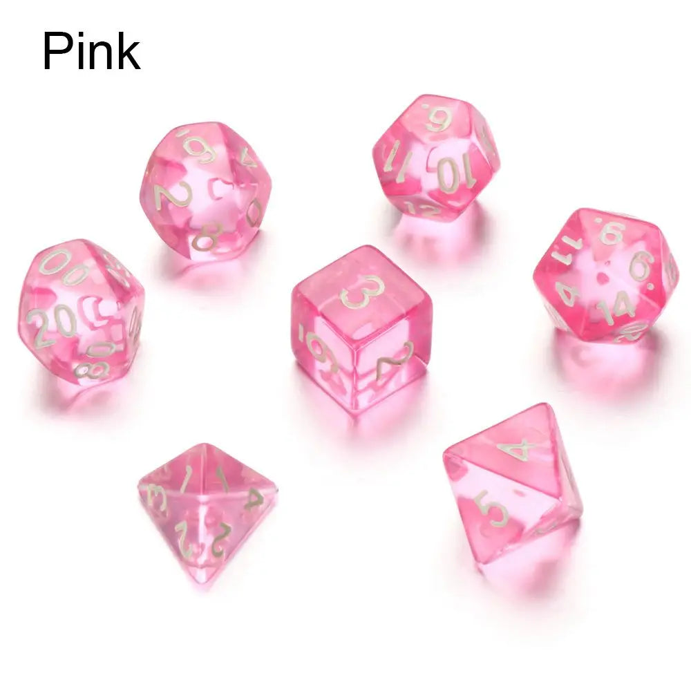 7-Piece Polyhedral Dice Set with Dual-Color Design for RPG and Tabletop Games