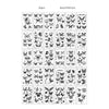 A grid display of 30 packs of black and white butterfly temporary tattoos for kids and adults