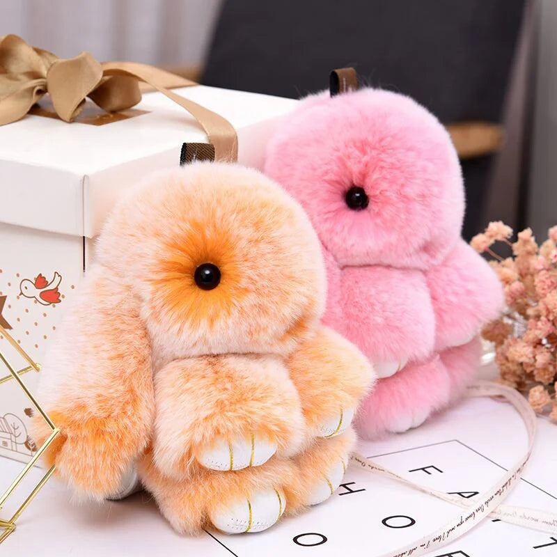 Plush Bunny Keychain Charm