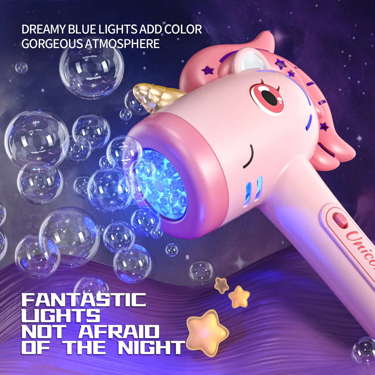 Unicorn Bubble Blower with LED Lights