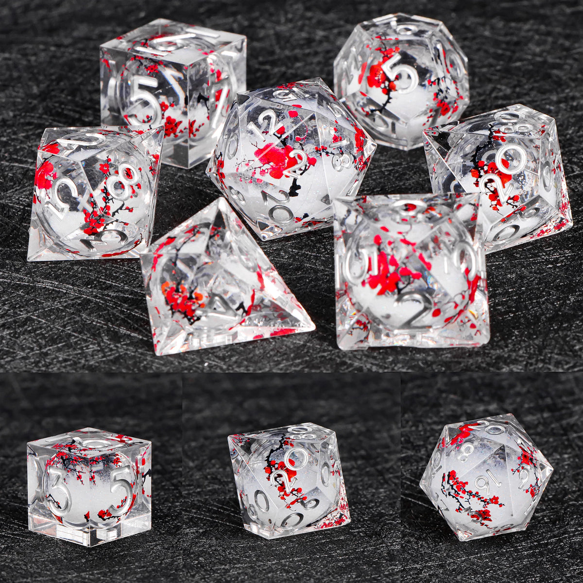 Liquid Core Dice Set for Dungeons & Dragons | Sharp Edge Resin RPG Dice