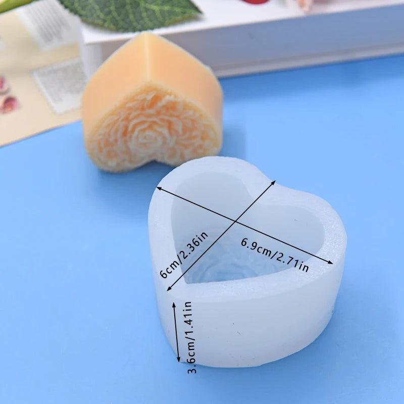 Heart-Shaped Silicone Candle Mold | DIY Soap & Candle Making Kit