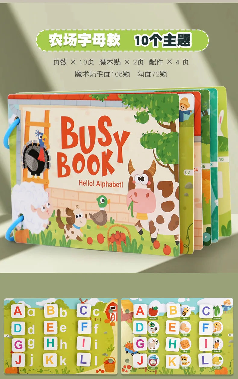 Montessori Toddler Busy Book with Matching Games