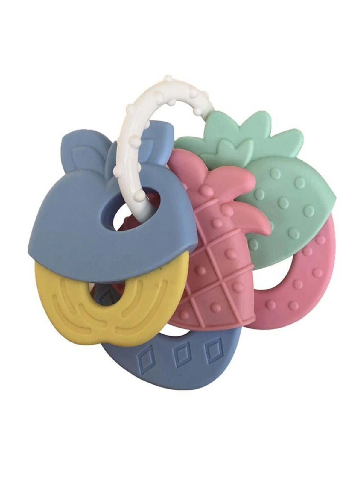 Fruit-Shaped Silicone Teether and Rattle for Babies