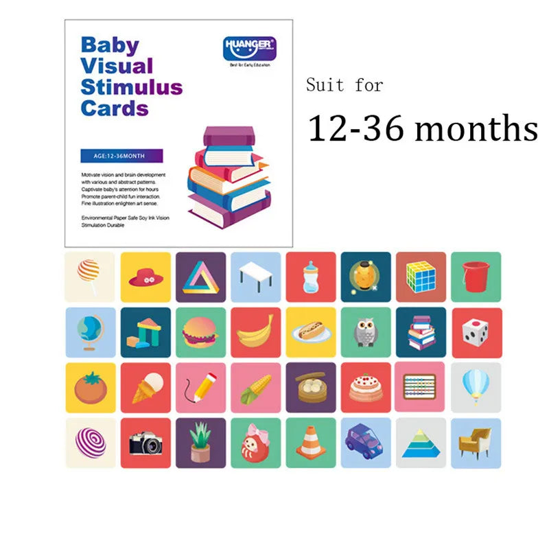High Contrast Black and White Flash Cards for Baby Visual Development