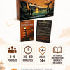 Box art for Whale Island Survivor a card game featuring a tense island adventure theme