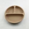 Set à téter en silicone beige avec trois compartiments pour tout-petits.