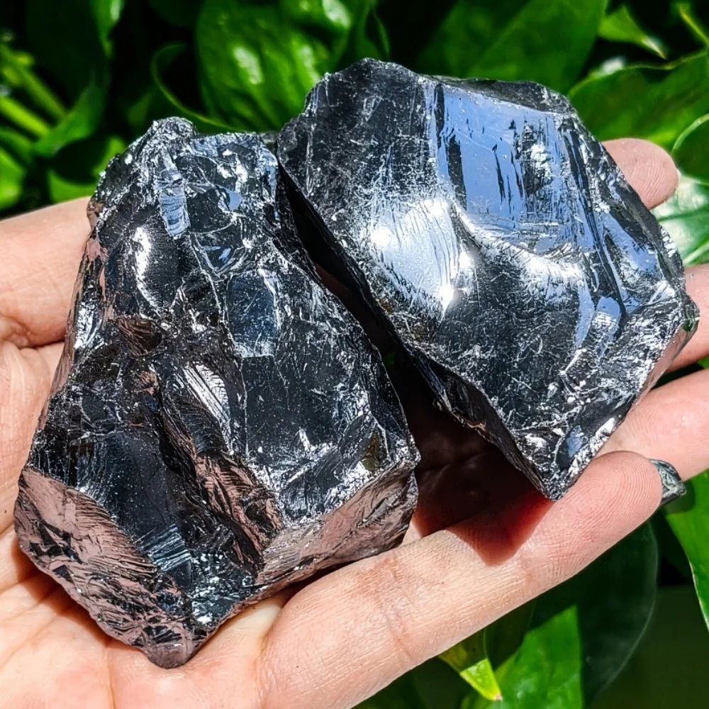 Natural Terahertz Raw Stone | Large Irregular Quartz Crystal | Metallic Luster Mineral for Home Décor
