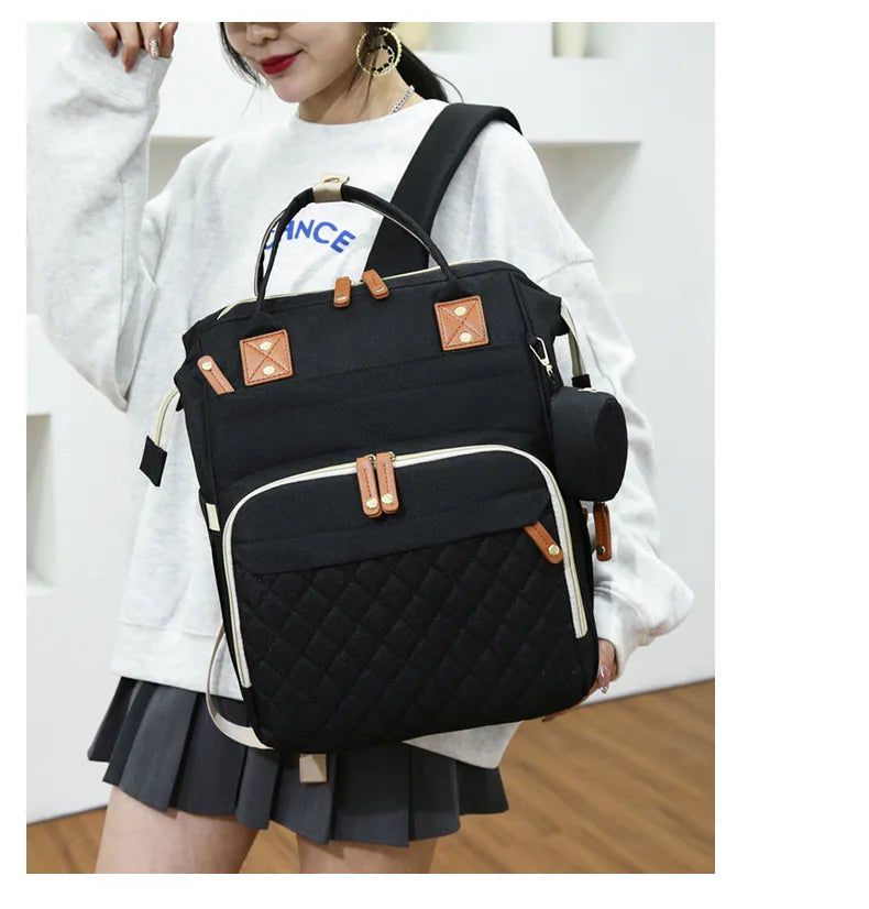 Large Waterproof Diaper Bag Backpack with Insulated Bottle Pocket