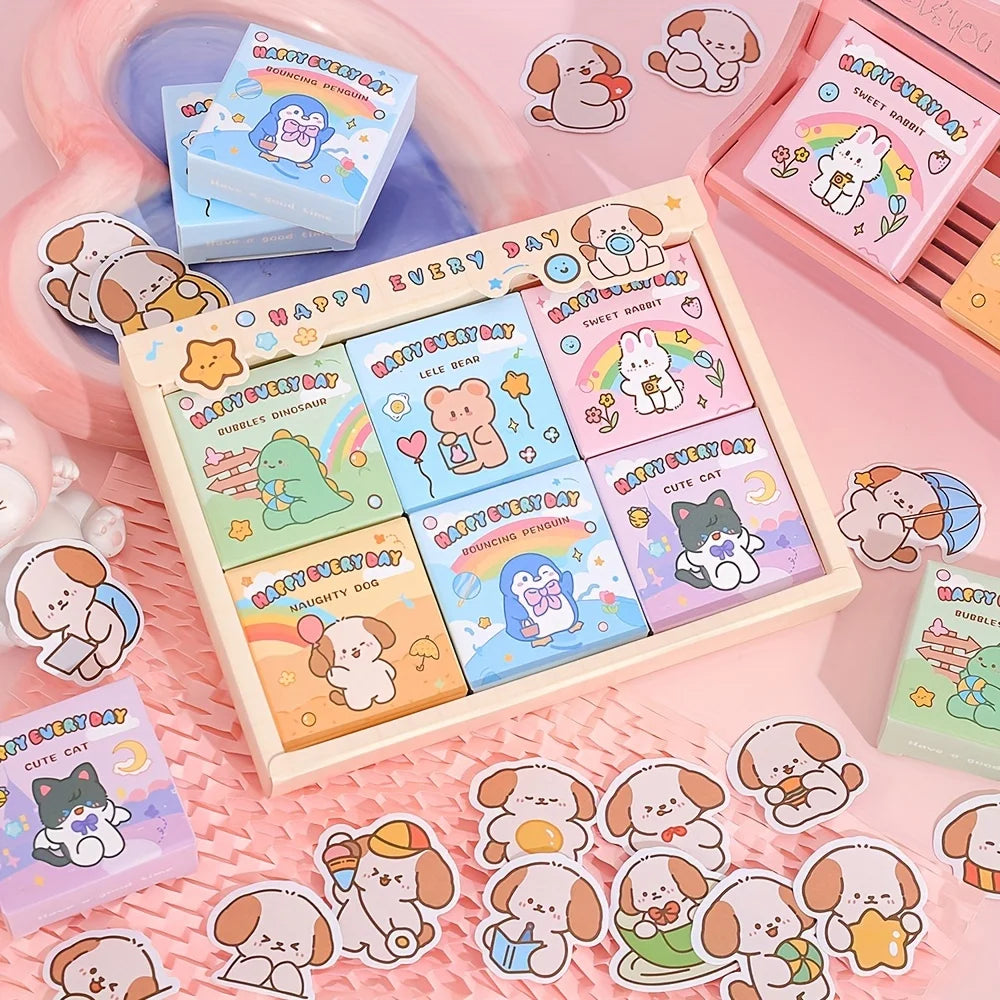Cute Cartoon Animal Washi Sticker Set – 300 Sheets for Journaling & Crafts