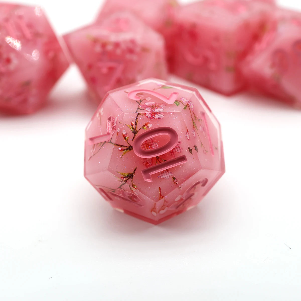 Handmade Resin Polyhedral Dice Set with Sharp Edges