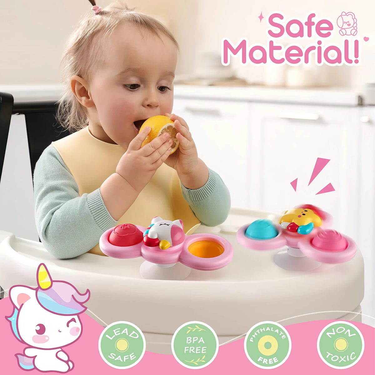 Suction Cup Spinning Top Sensory Toy for Babies & Toddlers