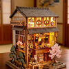 DIY Wooden Miniature Japanese Tavern Model Kit with LED Lighting